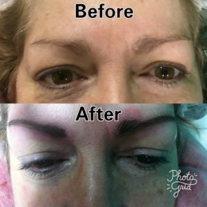 permanent makeup eyeliner and eyebrows before and after