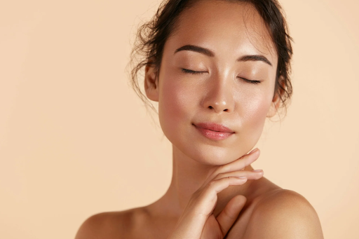 Smooth glowing facial skin after a full microdermabrasion session.